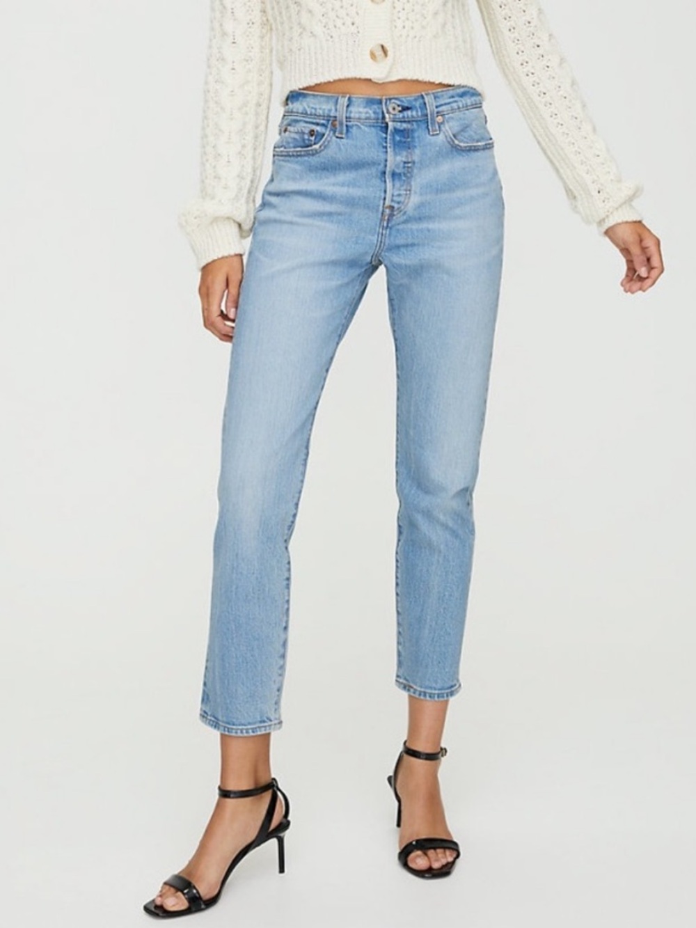 Levi’s wedgie jeans bright side 25 blue light wash cotton stretch denim timeless